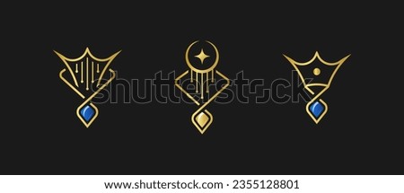 Luxury jewelry logo design with line art style fit for jewellery store icon logo Stock photo © 