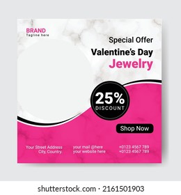 Luxury Jewelry Love Social Media Instagram Post Banner Or Square Flyer Sale  Design Template