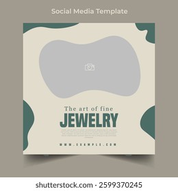 Luxury jewelry sale social media post template design

