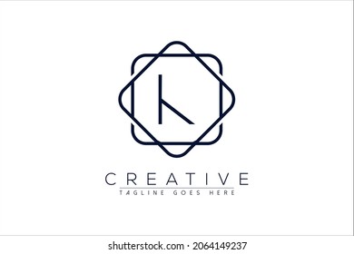 Símbolo del marco del logotipo inicial K de lujo icono, diseño de monograma floral de lujo y elegante