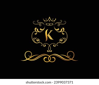 luxury K letter creative logo design 