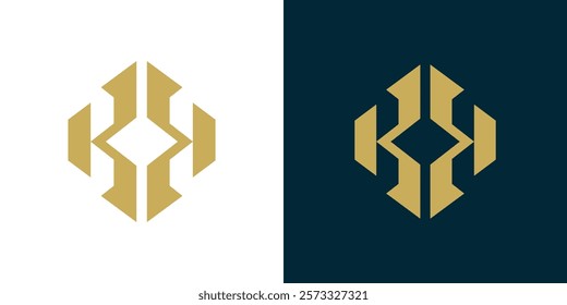 Luxury K letter logo mirror. Logo, template, icon, creative, vector logo, illustration.