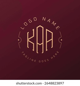 Luxo KAA Logo Design, Letra elegante KAA Monograma Logo. Modelo minimalista de design de logotipo KAA Polygon
