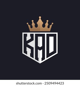 Luxury KAD Logo with Crown. Elegant Initials KAD Letter Logo for Exclusive Brands. Letter KAD Monogram for High-End Businesses