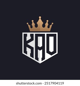 Luxury KAO Logo with Crown. Elegant Initials KAO Letter Logo for Exclusive Brands. Letter KAO Monogram for High-End Businesses