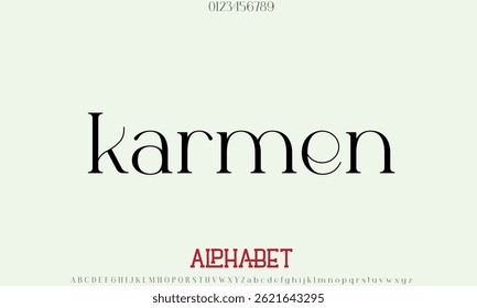 Luxury KARMEN alphabet letters font for logo