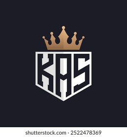 Luxury KAS Logo with Crown. Elegant Initials KAS Letter Logo for Exclusive Brands. Letter KAS Monogram for High-End Businesses