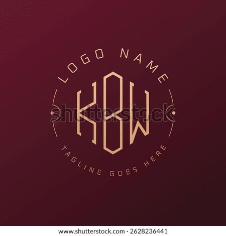 Luxury KBW Logo Design, Elegant Letter KBW Monogram Logo. Minimalist Polygon KBW Logo Design Template