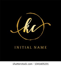 luxury KC initial Letter logo, clean and modern design, elegance circle signs