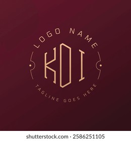 Luxury KDI Logo Design, Elegant Letter KDI Monogram Logo. Minimalist Polygon KDI Logo Design Template