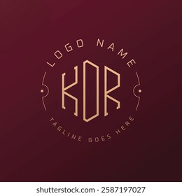 Luxury KDR Logo Design, Elegant Letter KDR Monogram Logo. Minimalist Polygon KDR Logo Design Template