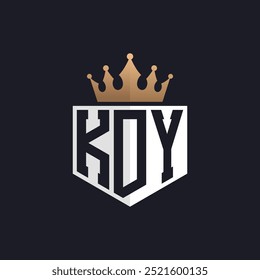 Luxury KDY Logo with Crown. Elegant Initials KDY Letter Logo for Exclusive Brands. Letter KDY Monogram for High-End Businesses