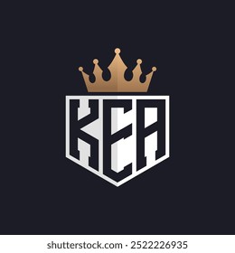 Luxury KEA Logo with Crown. Elegant Initials KEA Letter Logo for Exclusive Brands. Letter KEA Monogram for High-End Businesses