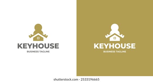 luxury key house logo vector