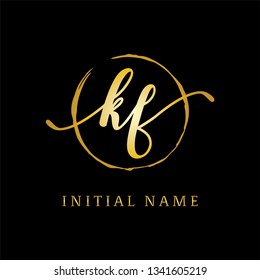 luxury KF initial Letter logo, clean and modern design, elegance circle signs