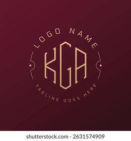 Luxury KGA Logo Design, Elegant Letter KGA Monogram Logo. Minimalist Polygon KGA Logo Design Template