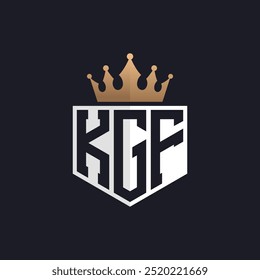 Luxury KGF Logo with Crown. Elegant Initials KGF Letter Logo for Exclusive Brands. Letter KGF Monogram for High-End Businesses