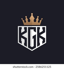 Luxury KGK Logo with Crown. Elegant Initials KGK Letter Logo for Exclusive Brands. Letter KGK Monogram for High-End Businesses