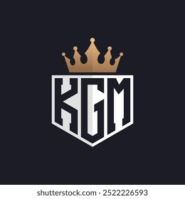 Luxury KGM Logo with Crown. Elegant Initials KGM Letter Logo for Exclusive Brands. Letter KGM Monogram for High-End Businesses