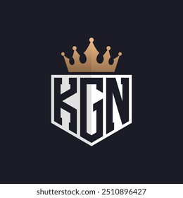 Luxury KGN Logo with Crown. Elegant Initials KGN Letter Logo for Exclusive Brands. Letter KGN Monogram for High-End Businesses