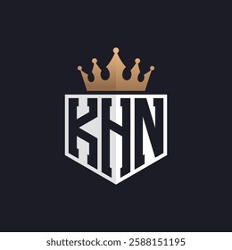 Luxury KHN Logo with Crown. Elegant Initials KHN Letter Logo for Exclusive Brands. Letter KHN Monogram for High-End Businesses