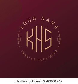 Luxury KHS Logo Design, Elegant Letter KHS Monogram Logo. Minimalist Polygon KHS Logo Design Template