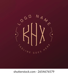 Diseño de logotipo de lujo KHX, elegante letra KHX logotipo de monograma. Minimalista Polygon KHX Plantilla de diseño de logotipo