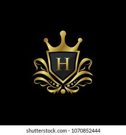 Luxury King H Letter Logo Stock Vector (Royalty Free) 1070852444