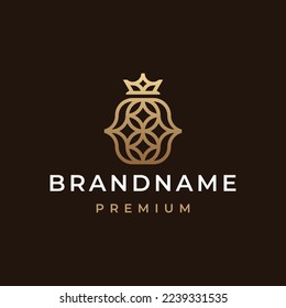 Luxury King Pineapple Logo Template Design