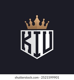 Luxury KIU Logo with Crown. Elegant Initials KIU Letter Logo for Exclusive Brands. Letter KIU Monogram for High-End Businesses
