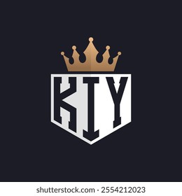 Luxury KIY Logo with Crown. Elegant Initials KIY Letter Logo for Exclusive Brands. Letter KIY Monogram for High-End Businesses