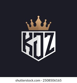 Luxury KJZ Logo with Crown. Elegant Initials KJZ Letter Logo for Exclusive Brands. Letter KJZ Monogram for High-End Businesses