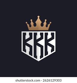 Luxury KKK Logo with Crown. Elegant Initials KKK Letter Logo for Exclusive Brands. Letter KKK Monogram for High-End Businesses