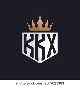 Luxury KKX Logo with Crown. Elegant Initials KKX Letter Logo for Exclusive Brands. Letter KKX Monogram for High-End Businesses