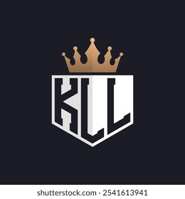 Luxury KLL Logo with Crown. Elegant Initials KLL Letter Logo for Exclusive Brands. Letter KLL Monogram for High-End Businesses