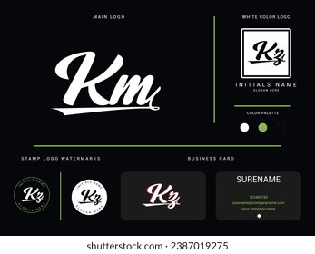 Icono del logotipo del km de lujo, creativo km mk Logo Carta Diseño para su negocio o finanzas