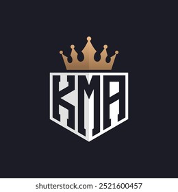 Luxury KMA Logo with Crown. Elegant Initials KMA Letter Logo for Exclusive Brands. Letter KMA Monogram for High-End Businesses