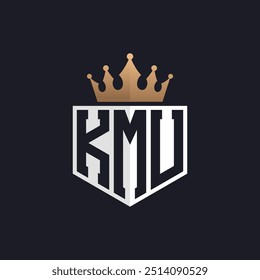 Luxury KMU Logo with Crown. Elegant Initials KMU Letter Logo for Exclusive Brands. Letter KMU Monogram for High-End Businesses