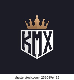 Luxury KMX Logo with Crown. Elegant Initials KMX Letter Logo for Exclusive Brands. Letter KMX Monogram for High-End Businesses
