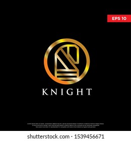 luxury knight logo. using monoline style. modern icon, template design