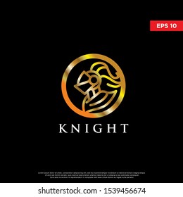 luxury knight logo. using monoline style. modern icon, template design