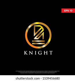 luxury knight logo. using monoline style. modern icon, template design