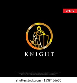 luxury knight logo. using monoline style. modern icon, template design