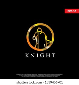 luxury knight logo. using monoline style. modern icon, template design