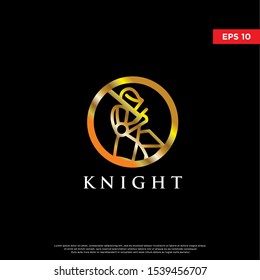 luxury knight logo. using monoline style. modern icon, template design