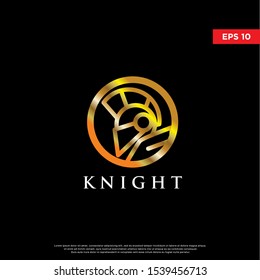 luxury knight logo. using monoline style. modern icon, template design