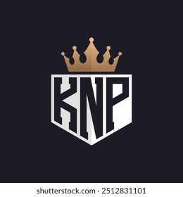 Luxury KNP Logo with Crown. Elegant Initials KNP Letter Logo for Exclusive Brands. Letter KNP Monogram for High-End Businesses