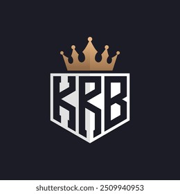 Luxury KRB Logo with Crown. Elegant Initials KRB Letter Logo for Exclusive Brands. Letter KRB Monogram for High-End Businesses