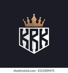 Luxury KRK Logo with Crown. Elegant Initials KRK Letter Logo for Exclusive Brands. Letter KRK Monogram for High-End Businesses