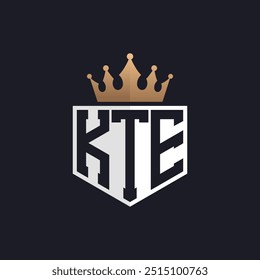 Luxury KTE Logo with Crown. Elegant Initials KTE Letter Logo for Exclusive Brands. Letter KTE Monogram for High-End Businesses